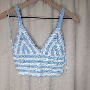 Knitted Crop top- Streetwear Society  White Medium
